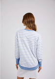 Foxwood Simplified Crew - Blue/ White Stripe