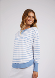 Foxwood Simplified Crew - Blue/ White Stripe