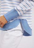 Foxwood Simplified Crew - Blue/ White Stripe