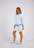 Foxwood Simplified Crew - Blue/ White Stripe