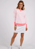 Foxwood Simplified Crew - Neon Pink Stripe