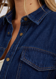 Foxwood Daisy Overshirt - Dark Blue Denim