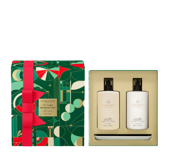 GLASSHOUSE FRAGRANCE Christmas Hand Care Duo 450ml - I'll Take Manhattan