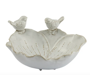 Ceramic Bowl Birds - White