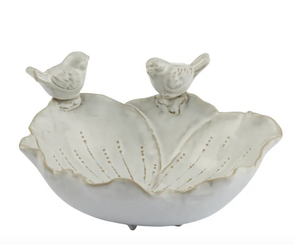 Ceramic Bowl Birds - White