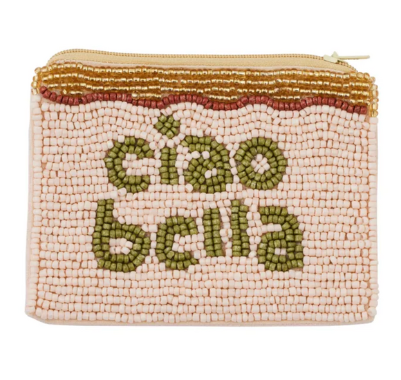 Ciao Bella Beaded Pouch - Nude