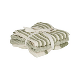 Amy Cotton Knit Wash Cloth 3pk - Moss