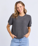Foxwood Blair Short Sleeve Knit - Charcoal