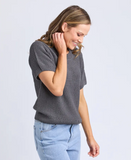 Foxwood Blair Short Sleeve Knit - Charcoal