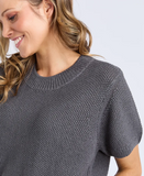 Foxwood Blair Short Sleeve Knit - Charcoal