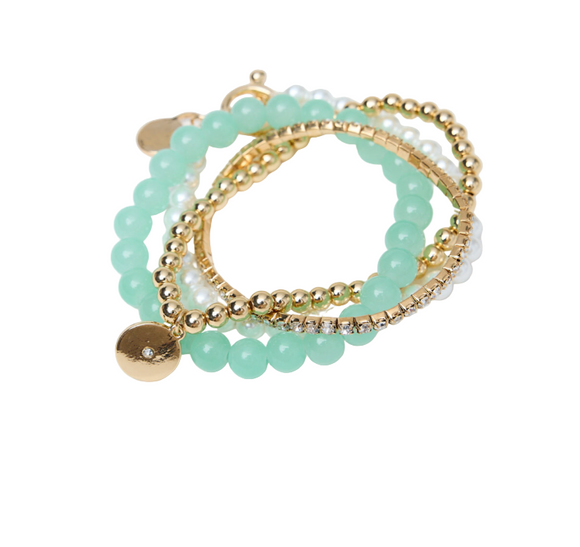 Bracelet Stack Faith - Gold/Aqua