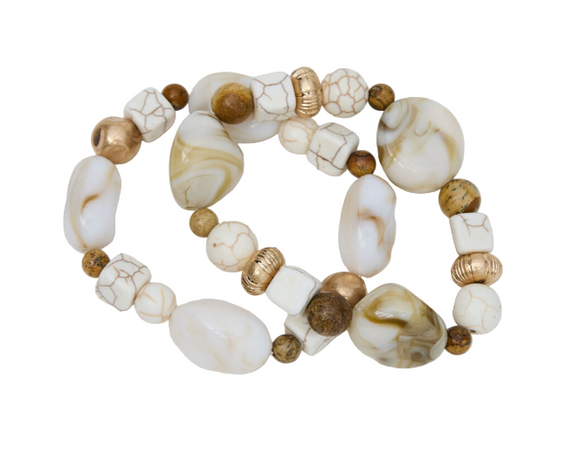 Bracelet Stack 2pc - Rio Creme