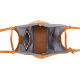 Black Caviar Design Capella 3 Compartment Shoulder/ Crossbody Bag - Tan
