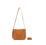Black Caviar Design Capella 3 Compartment Shoulder/ Crossbody Bag - Tan