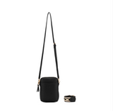Black Caviar Design Mika Passport Phone Crossbody - Black