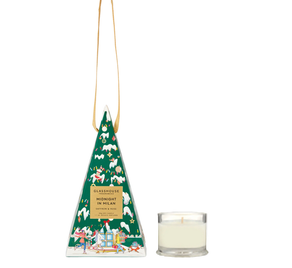 GLASSHOUSE FRAGRANCES Midnight in Milan Christmas Bauble 30g Candle