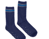 At Mens - Grippy Lounge Socks Navy Stripe