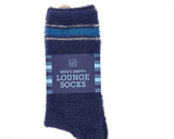At Mens - Grippy Lounge Socks Navy Stripe