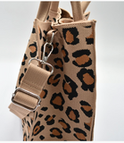 Leopard Crossbody Tote Bag - Brown
