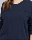 Foxwood Jayne Throw on Top - Navy