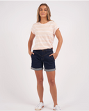 Foxwood Manly Stripe Tee - Barley Pink