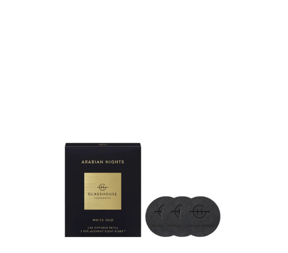 GLASSHOUSE FRAGRANCES Arabian Nights  Car Diffuser 3pc Replacement Scent Disks™