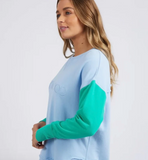 Foxwood Simplified Colour Block Crew - Blue/ Green