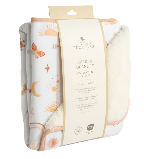 Organic Jersey Sherpa Blanket - Bohemian Bliss