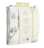 Organic Jersey Sherpa Blanket - Tractor Ride