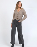 Foxwood Sarah Wide Leg Jean - Washed Black