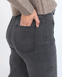 Foxwood Sarah Wide Leg Jean - Washed Black