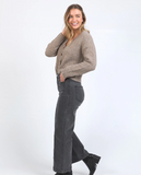 Foxwood Sarah Wide Leg Jean - Washed Black