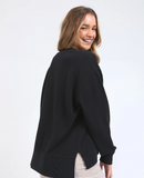 Foxwood Golden Rose Crew - Washed Black