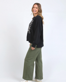 Foxwood Happiness Crew - Washed Black
