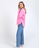 Foxwood Simplified Metallic Crew - Bubblegum