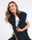 Foxwood Zip Knit Vest - Navy