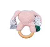 Wooden Ring Rattle - Snuggle Buddy Berry Bunny