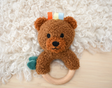 Wooden Ring Rattle - Snuggle Buddy Maple Bear