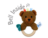 Wooden Ring Rattle - Snuggle Buddy Maple Bear