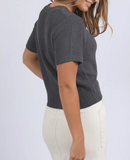 Foxwood Blair Short Sleeve Knit - Charcoal