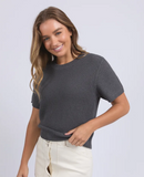Foxwood Blair Short Sleeve Knit - Charcoal