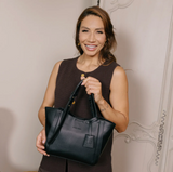 Black Caviar Mini Lauren 3 Piece Compartment Handbag - Black
