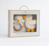 Ring Rattle & Dummy Chain Gift Set - Goosey Goosey