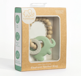 Silicone Elephant Teether - Light Sage