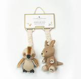 Stroller Toys 2pk - Kangaroo & Kookaburra