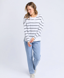 Foxwood Jayne Stripe Throw on Top - White & Charcoal