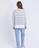 Foxwood Jayne Stripe Throw on Top - White & Charcoal
