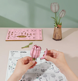 Robotime Wooden Bloom - Pink Tulip