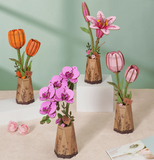 Robotime Wooden Bloom - Pink Tulip