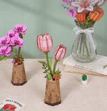 Robotime Wooden Bloom - Purple Moth Orchid